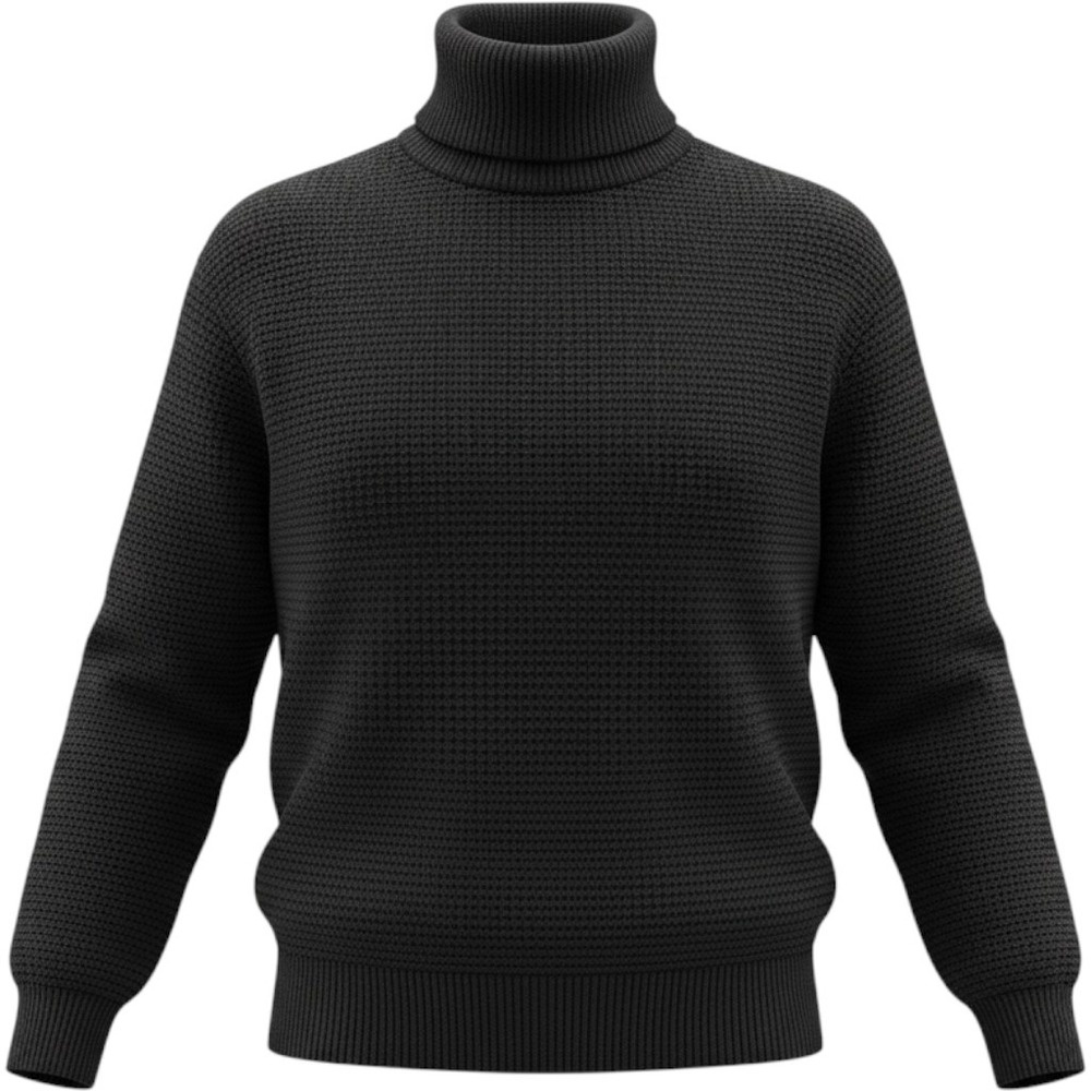 Emerson Fry Black Oversized Turtleneck Knit Sweater 100% Organic Cotton Large